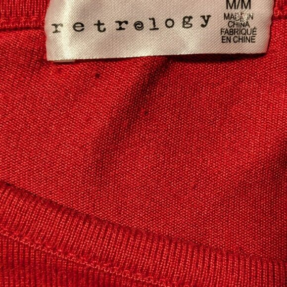 Retrology Sweater Womens Large Red Cable Knit Long Sleeve Round Neck Pullover - Picture 11 of 11